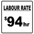 Labour Rate sign